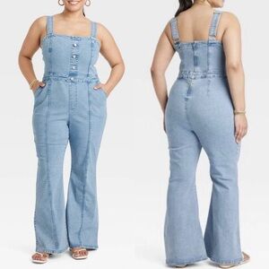Women's Light Blue Denim Overalls